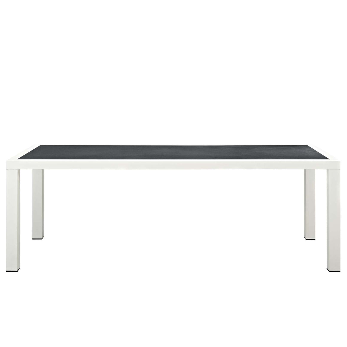 Stance 90.5" Outdoor Patio Aluminum Dining Table In White Gray