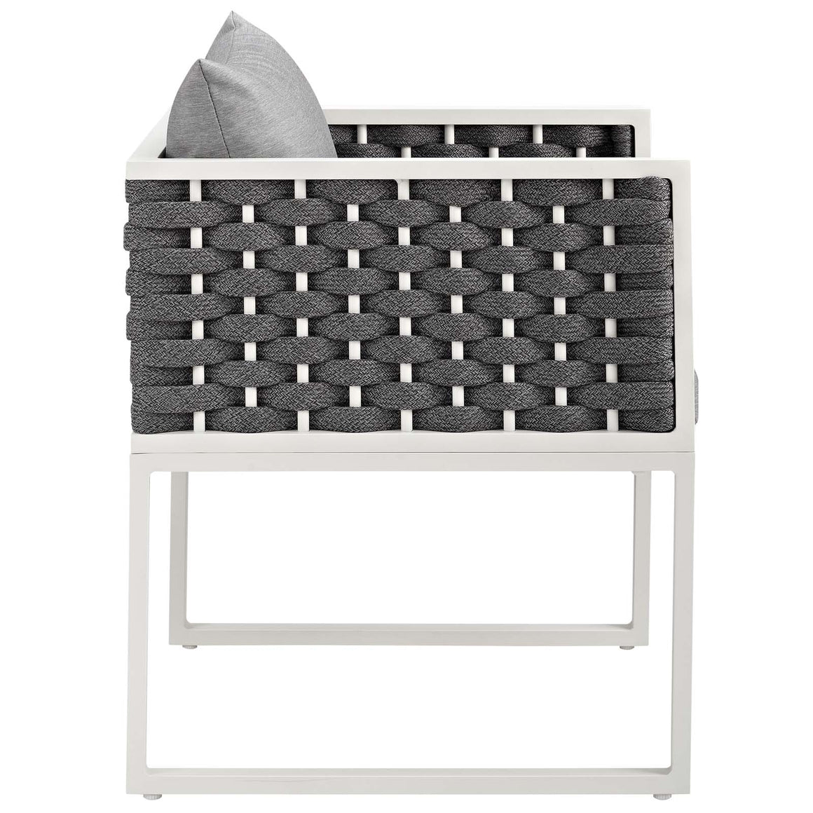 Stance Outdoor Patio Aluminum Dining Armchair In White Gray