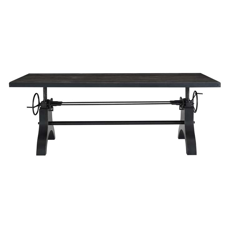 Genuine 96" Crank Height Adjustable Rectangle Dining and Conference Table Black