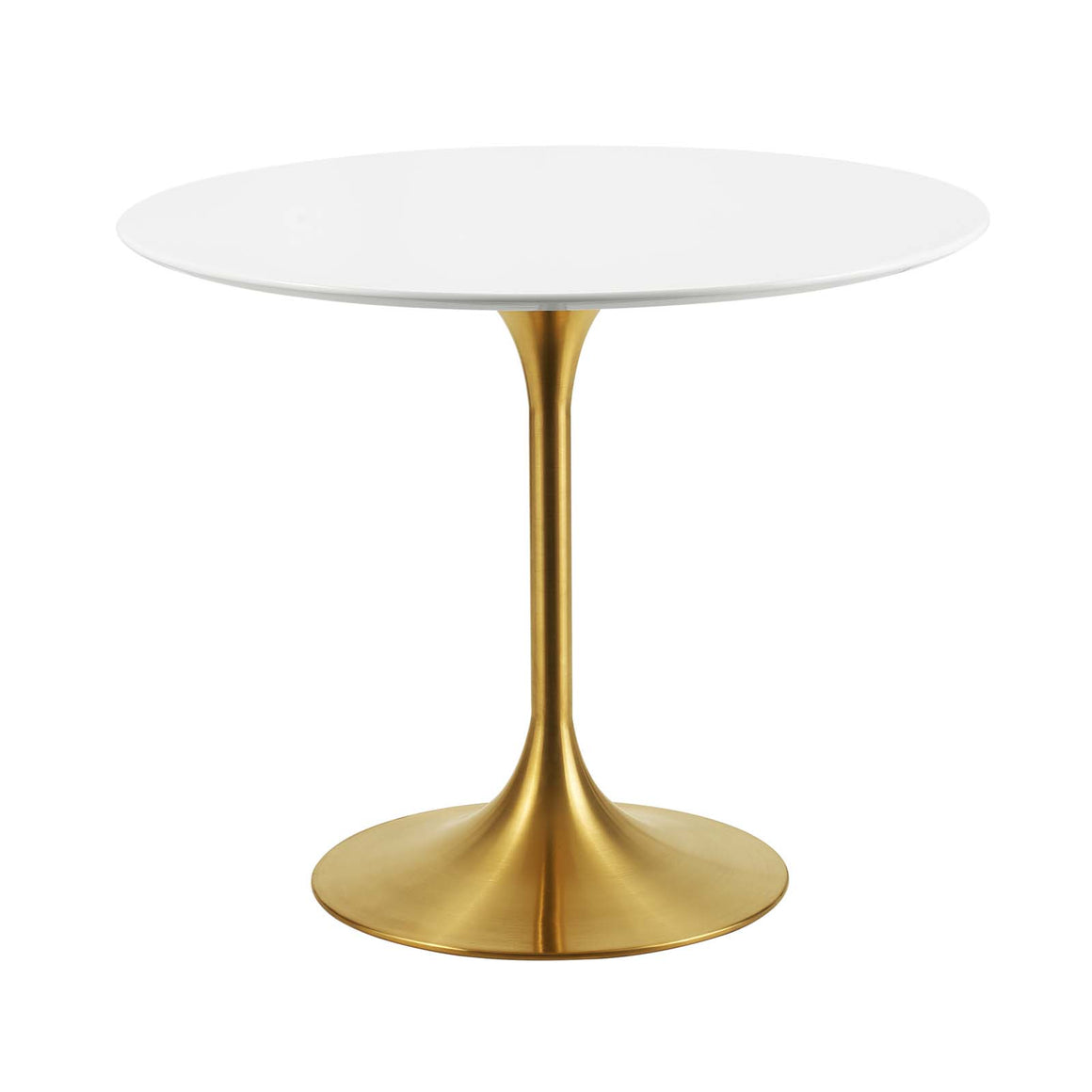 Lippa 36" Round Dining Table in  Gold White