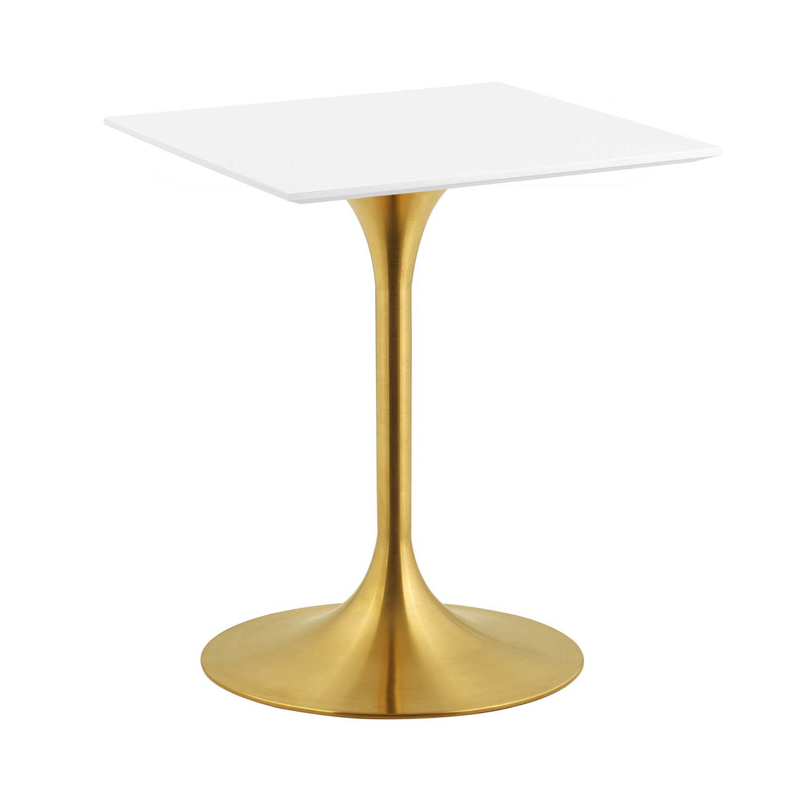 Lippa 24" Square Dining Table in Gold White