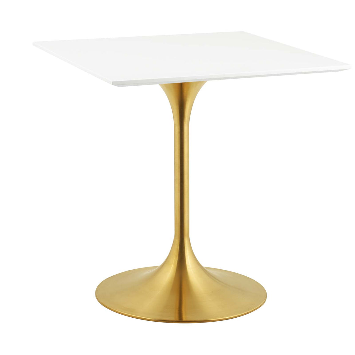 Lippa 28" Square Dining Table in Gold White