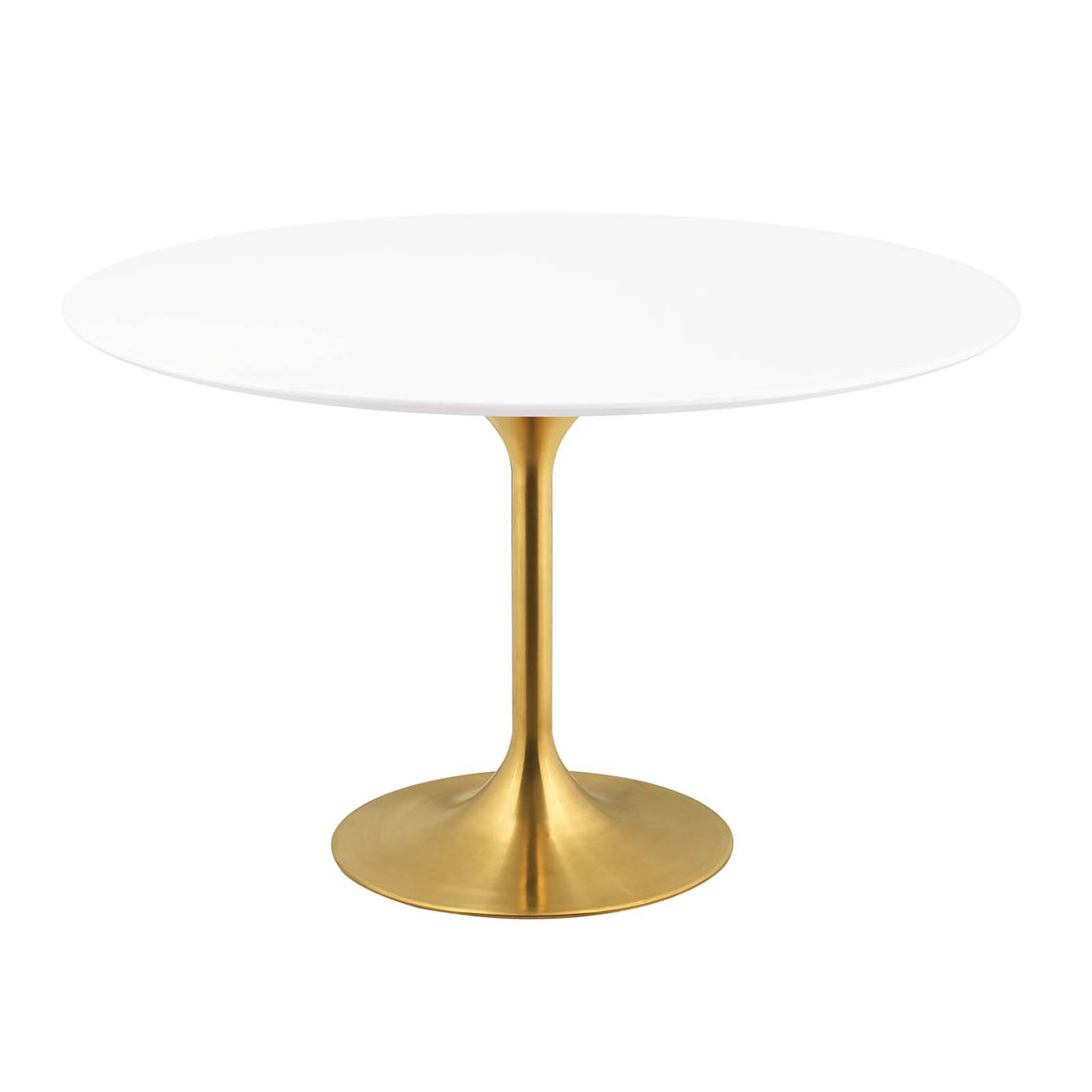 Lippa 54" Round Dining Table in  Gold White