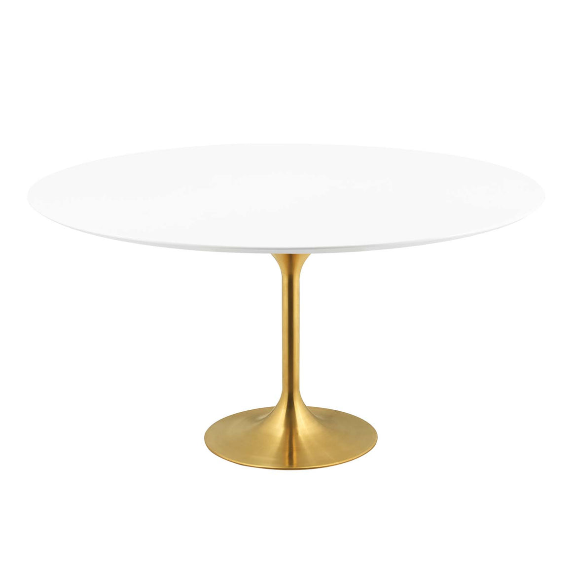 Lippa 60" Round Dining Table in  Gold White