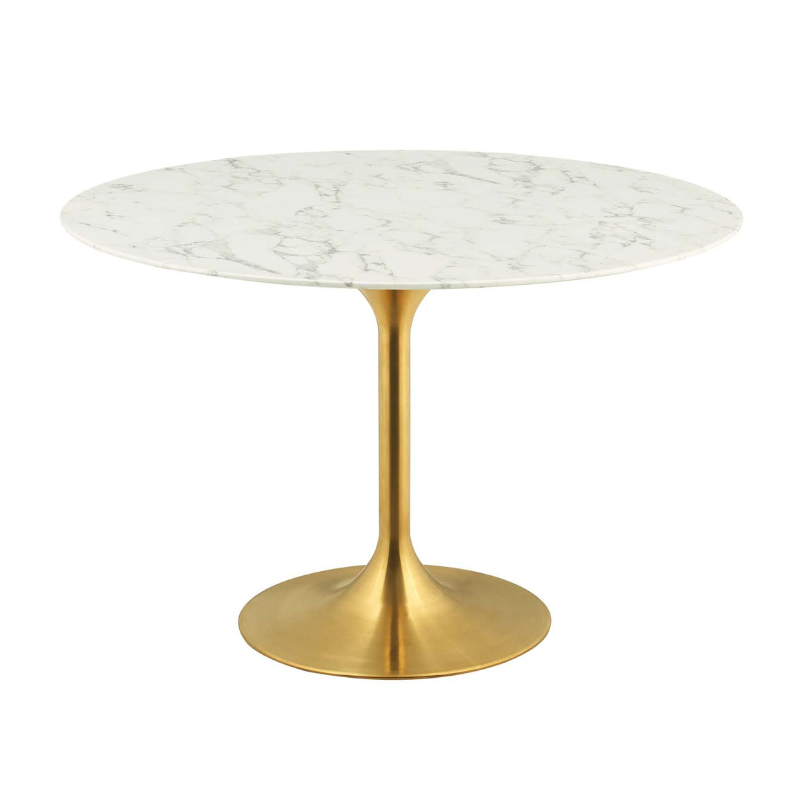 Lippa 47"  Round Dining Table in Gold White