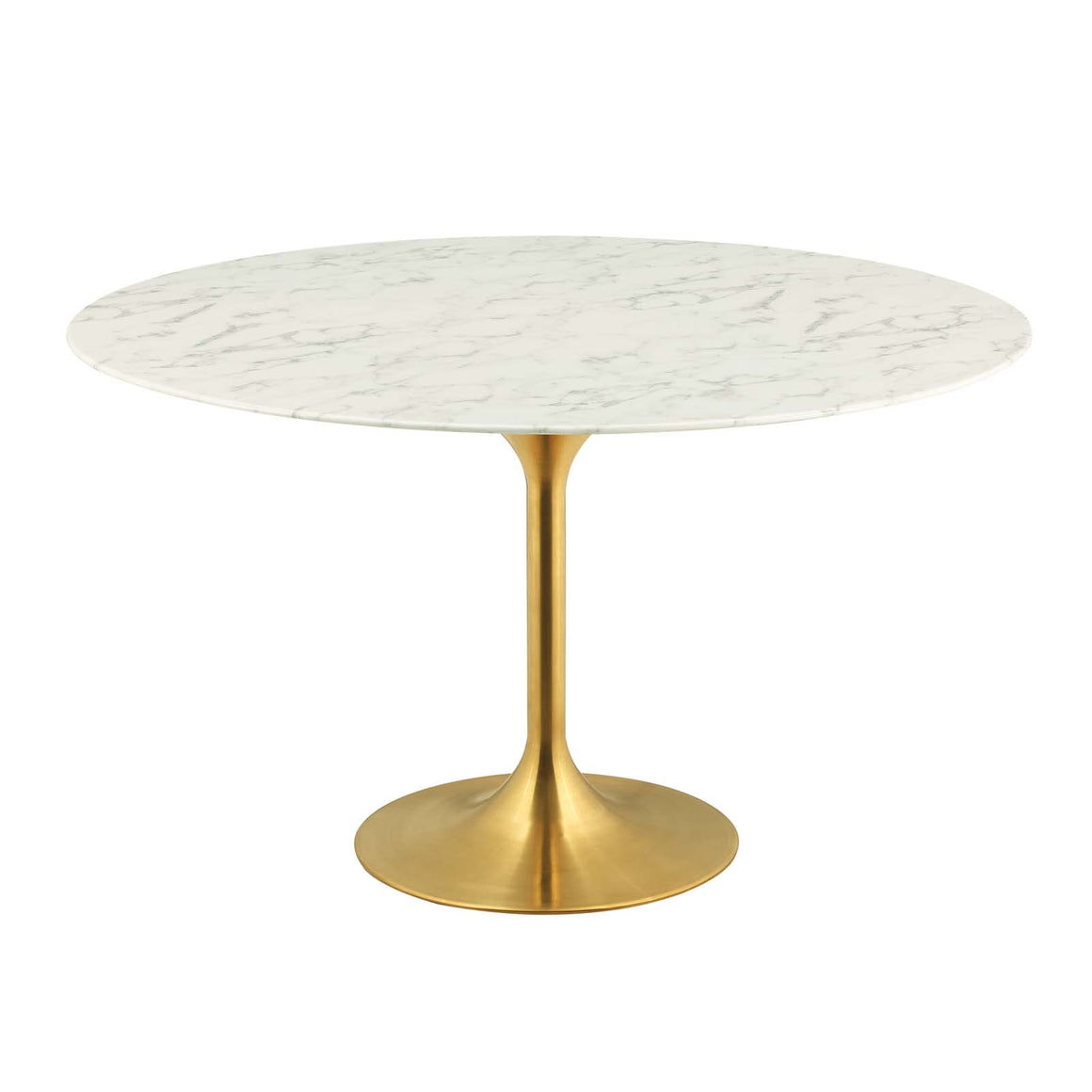 Lippa 54"  Round Dining Table in Gold White