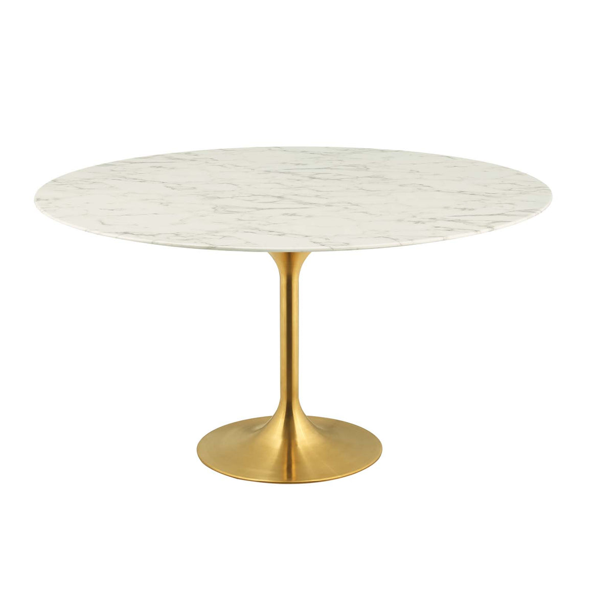 Lippa 60"  Round Dining Table in Gold White