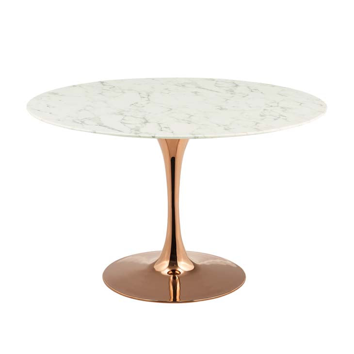 Lippa 47"  Round Dining Table in Rose White