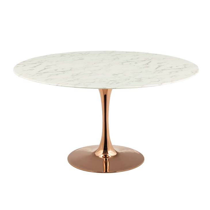 Lippa 54"  Round Dining Table in Rose White