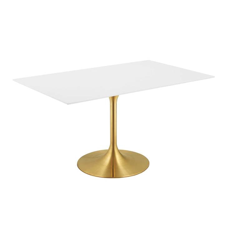 Lippa 60" Rectangle Dining Table in Gold White