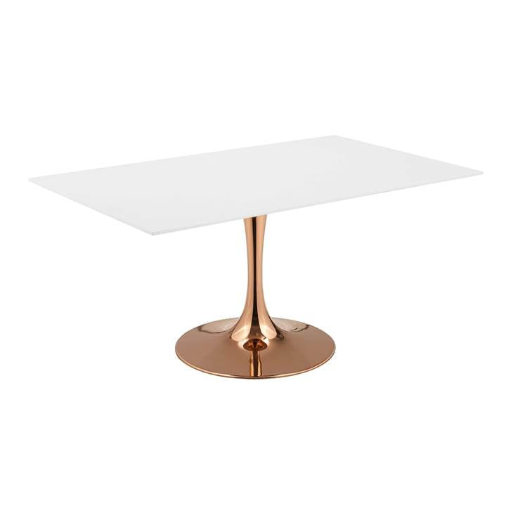 Lippa 60" Rectangle Dining Table in Rose White