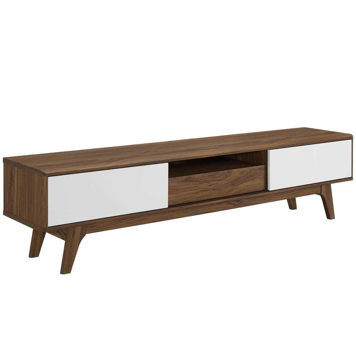 Envision 70" Media Console Wood TV Stand Walnut White