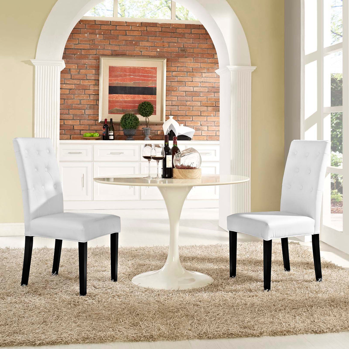 Confer Dining Side Chair Vinyl Set of 2