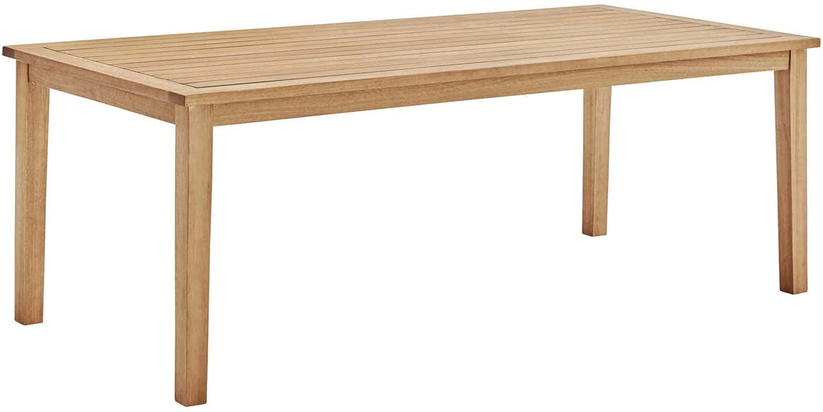 Viewscape 83" Outdoor Patio Ash Wood Dining Table in Natural