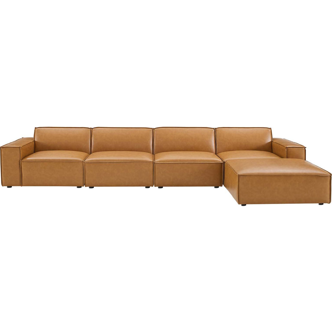 Restore 5-Piece Vegan Leather Sectional Sofa Tan