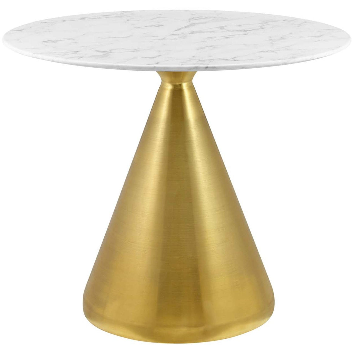 Tupelo 36" Artificial Marble Dining Table Gold White