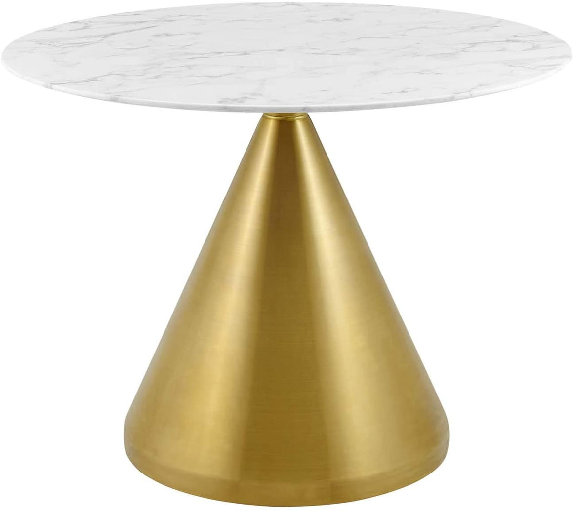 Tupelo 40" Artificial Marble Dining Table Gold White