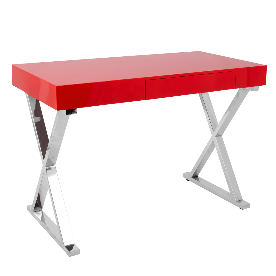 Luster Contemporary Desk in Red by LumiSource