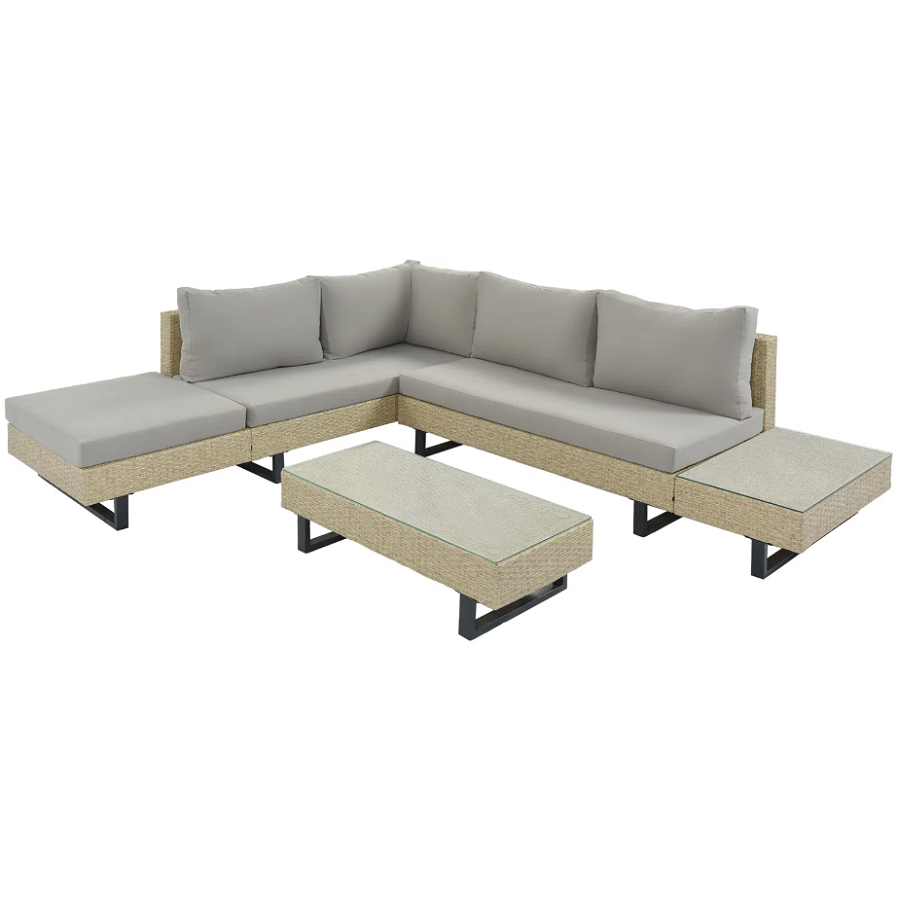 Fablise Iron and Wicker Seating Group with Cushions