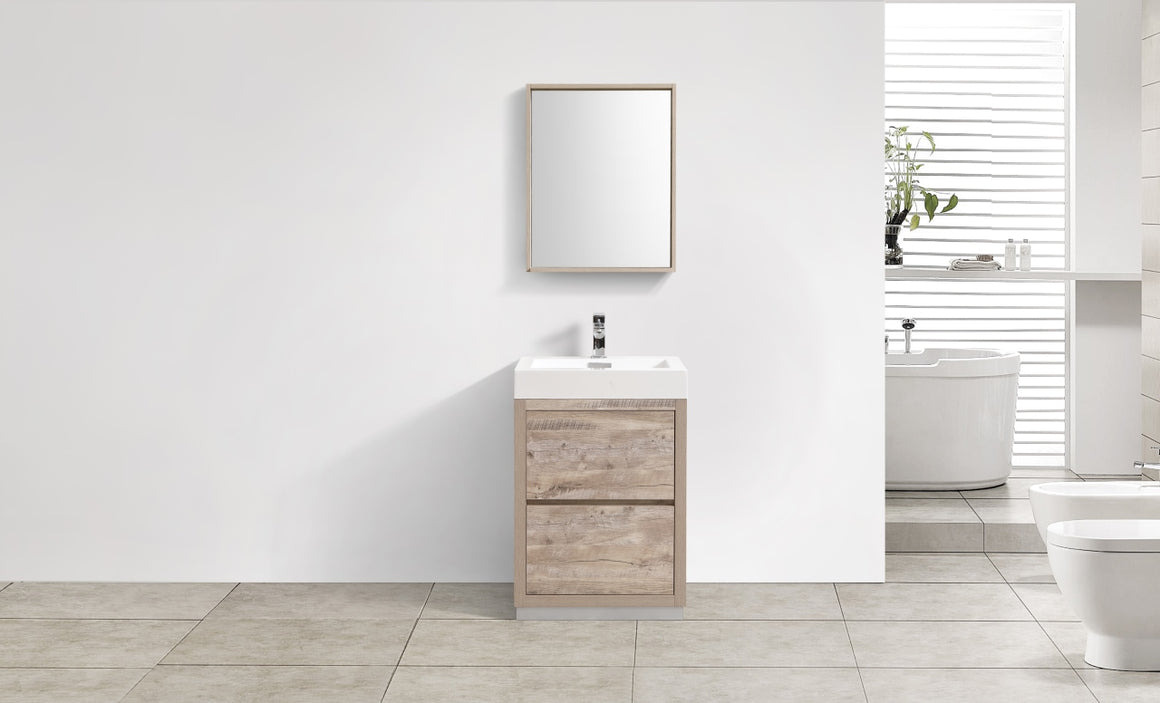 Bliss 24" Nature Wood Free Standing Modern Bathroom Vanity