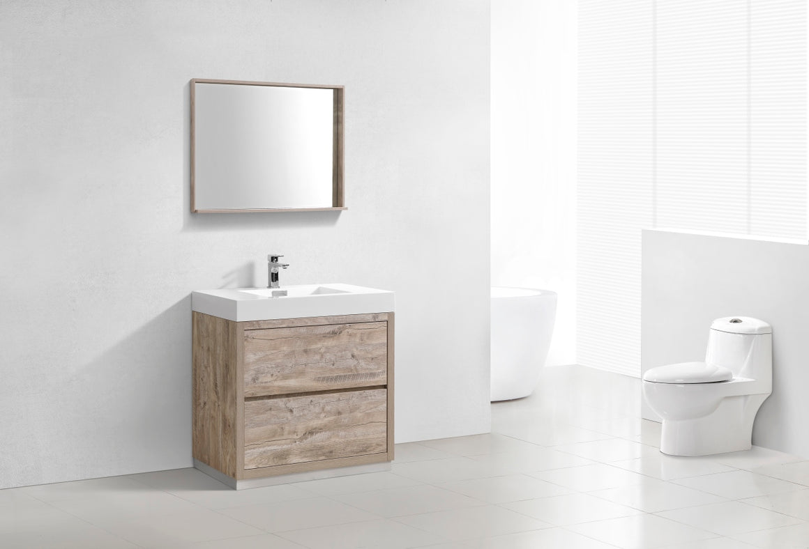 Bliss 36" Nature Wood Free Standing Modern Bathroom Vanity