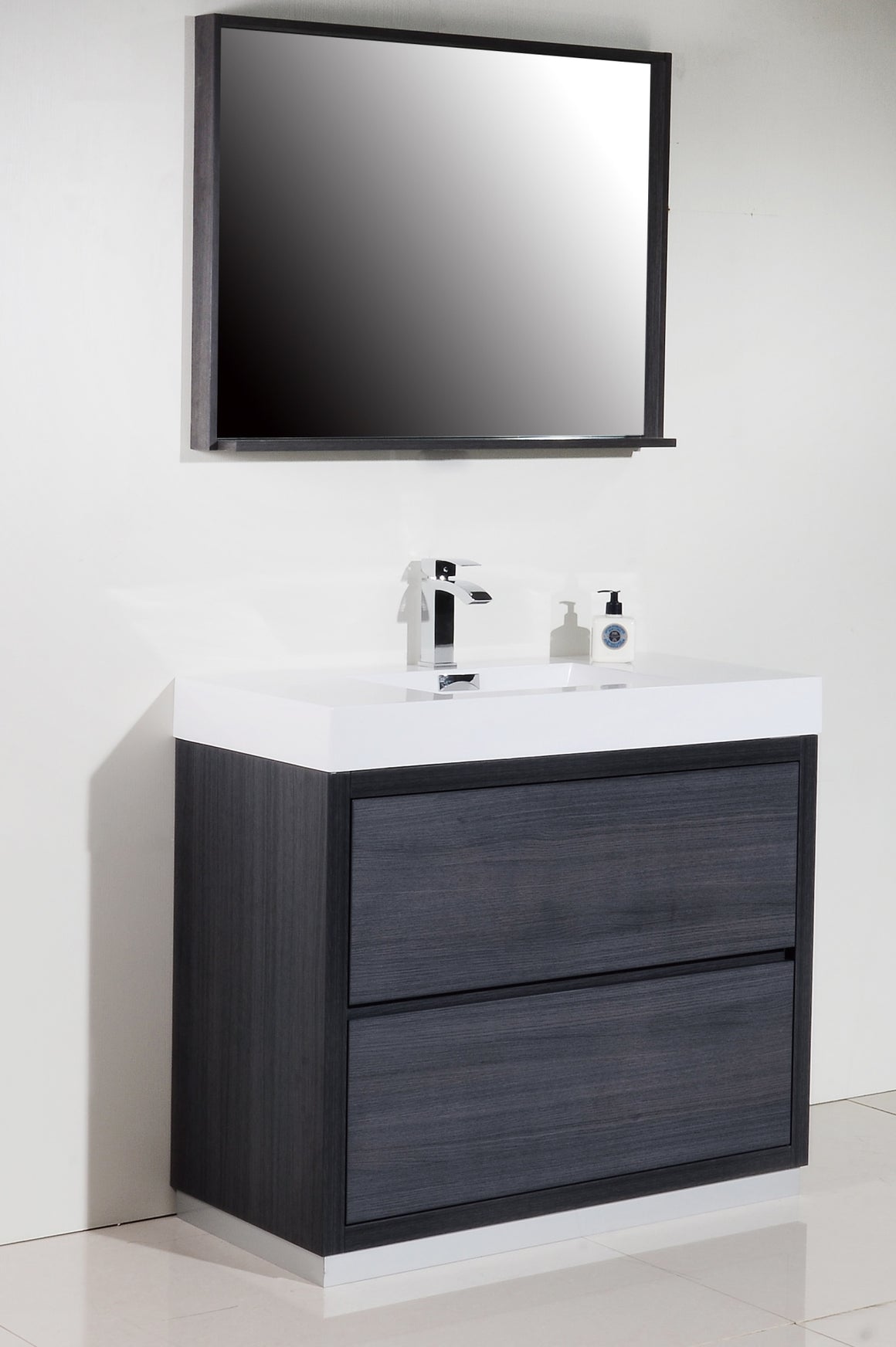 Bliss 40" Gray Oak Free Standing Modern Bathroom Vanity