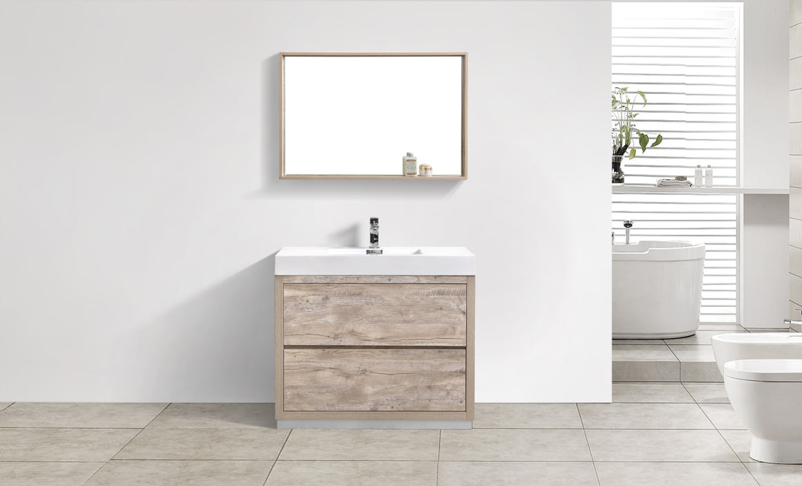 Bliss 40" Nature Wood Free Standing Modern Bathroom Vanity