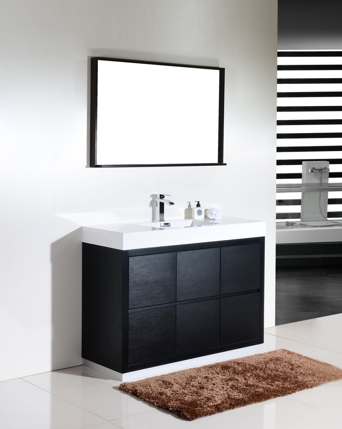 Bliss 48" Black Free Standing Modern Bathroom Vanity