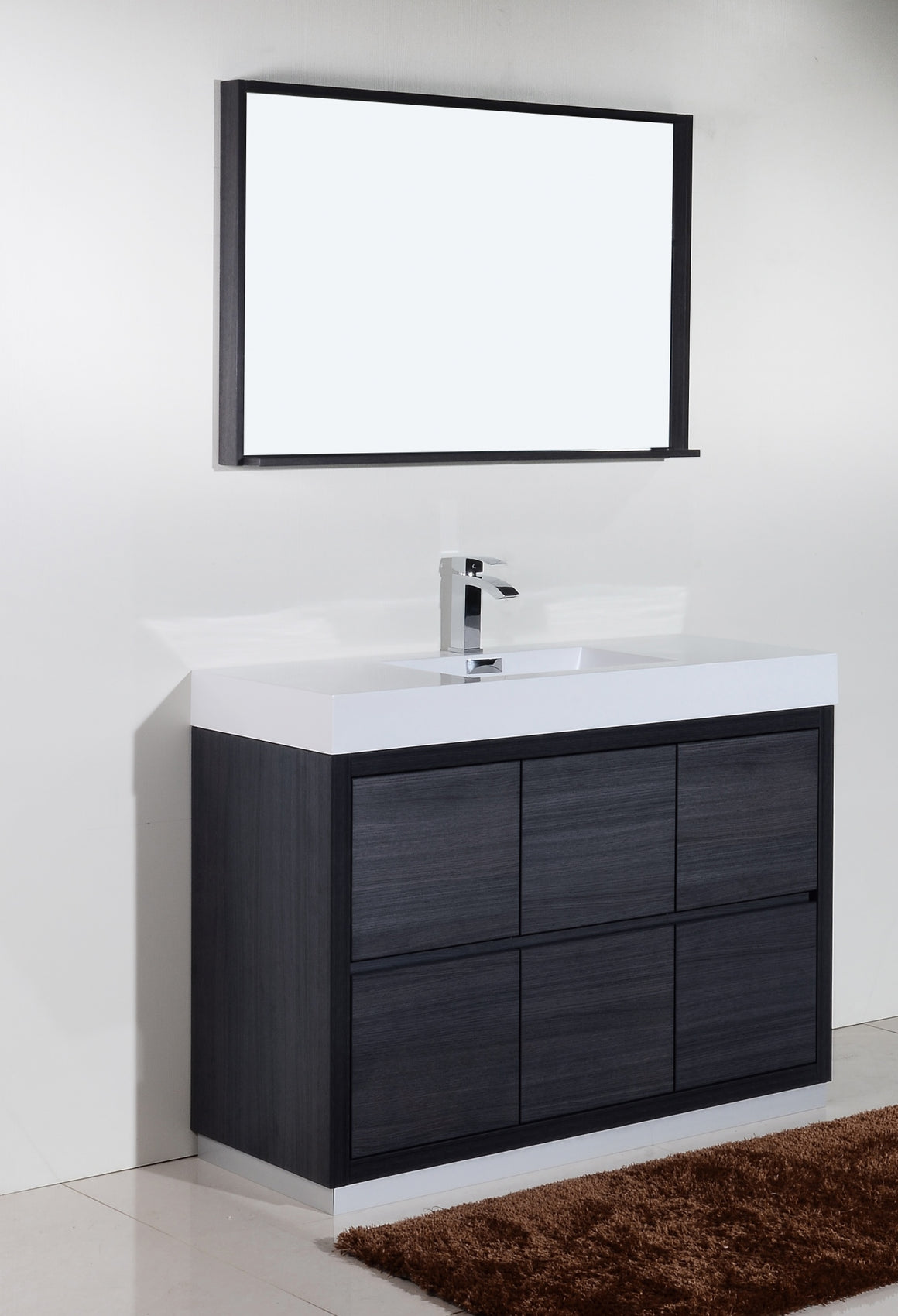 Bliss 48" Gray Oak Free Standing Modern Bathroom Vanity