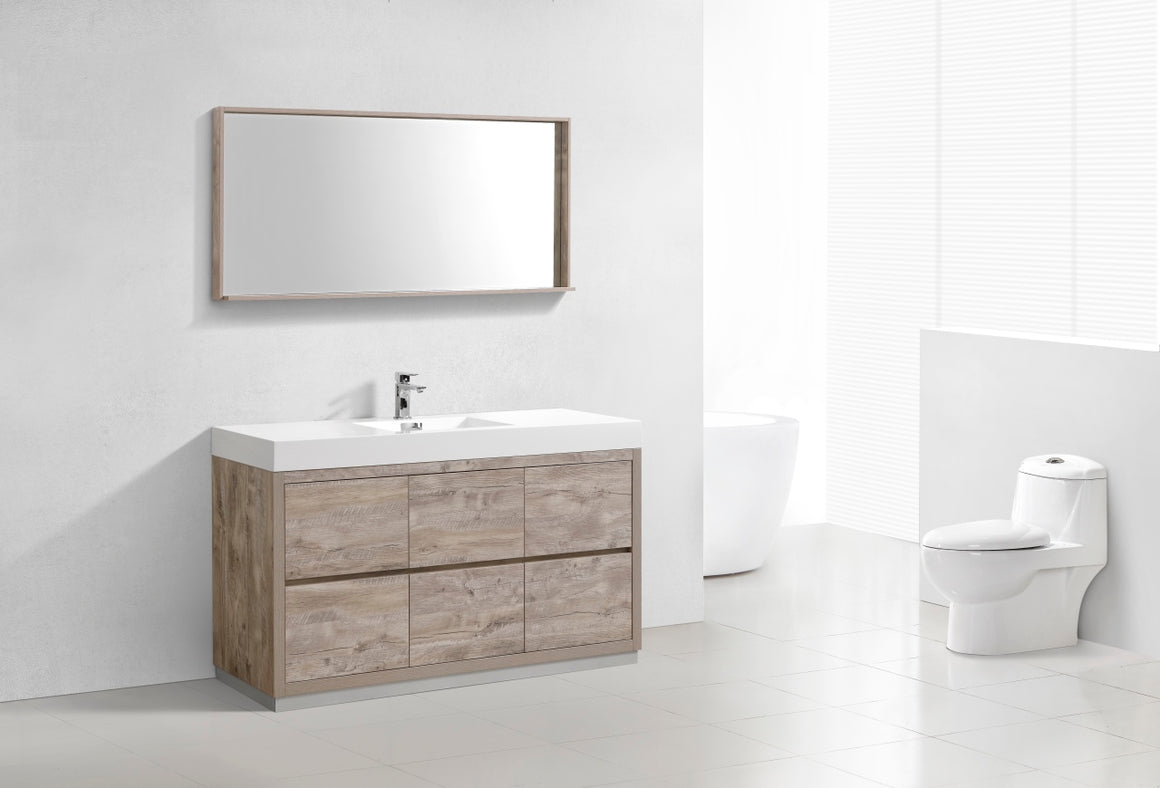 Bliss 60" Single Sink Nature Wood Free Standing Modern Bathroom Vanity