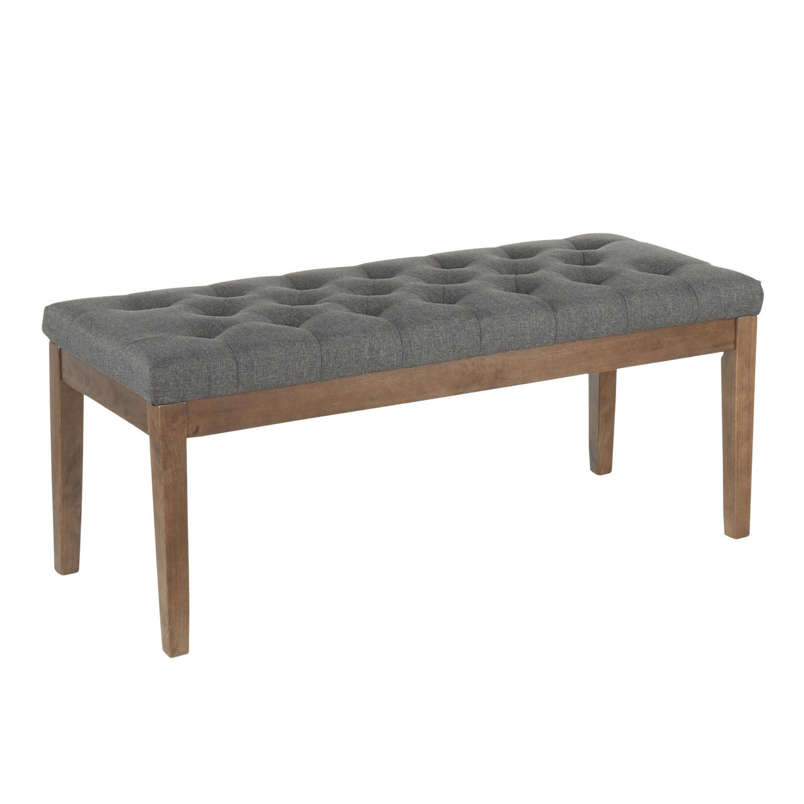 Jackson Contemporary Bench in Walnut Wood and Charcoal Fabric by LumiSource