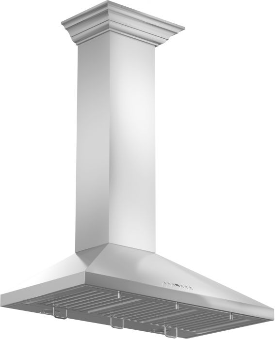 ZLINE 42 in. Wall Mount Range Hood in Stainless Steel with Crown Molding (KL2CRN-42)