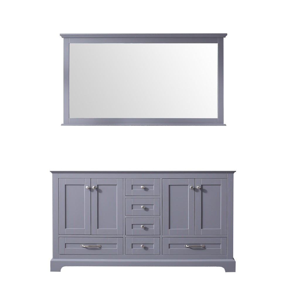 Dukes 60" Double Vanity Dark Grey, no Top and 58" Mirror