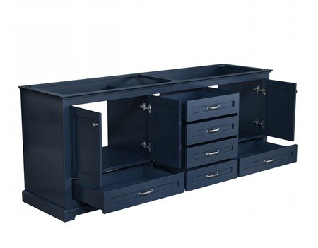 Dukes 80" Navy Blue Double Vanity, no Top and 30" Mirrors