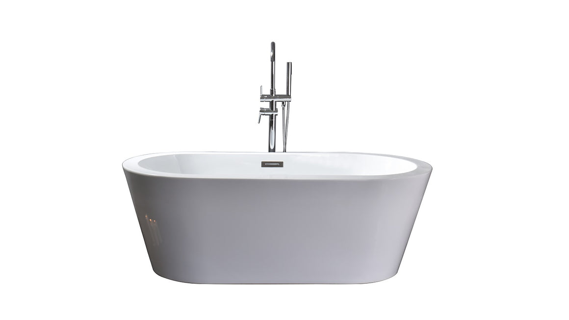 Lure 59 inch Freestanding Bathtub with Chrome Drain