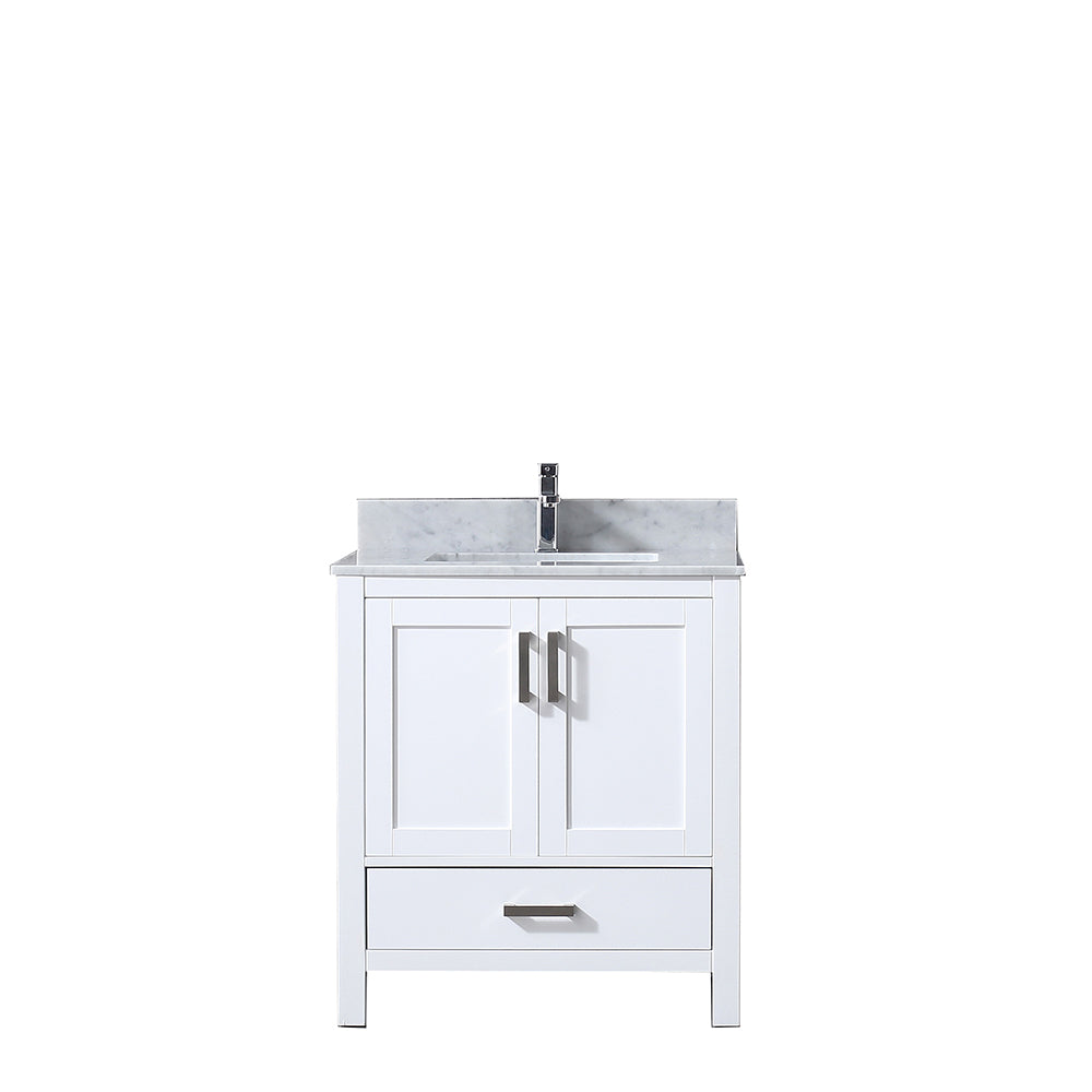 Jacques 30" Single Vanity White, no Top and 28" Mirror