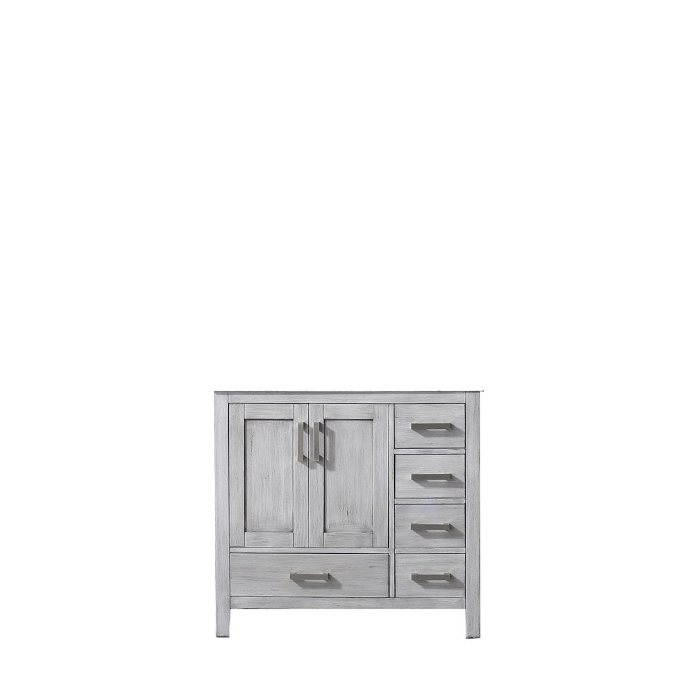 Jacques 36" Vanity Cabinet Only in Distressed Grey, Right