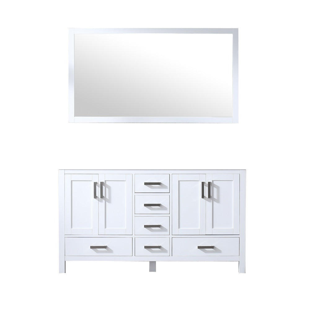 Jacques 60" Double Vanity White, no Top and 58" Mirror