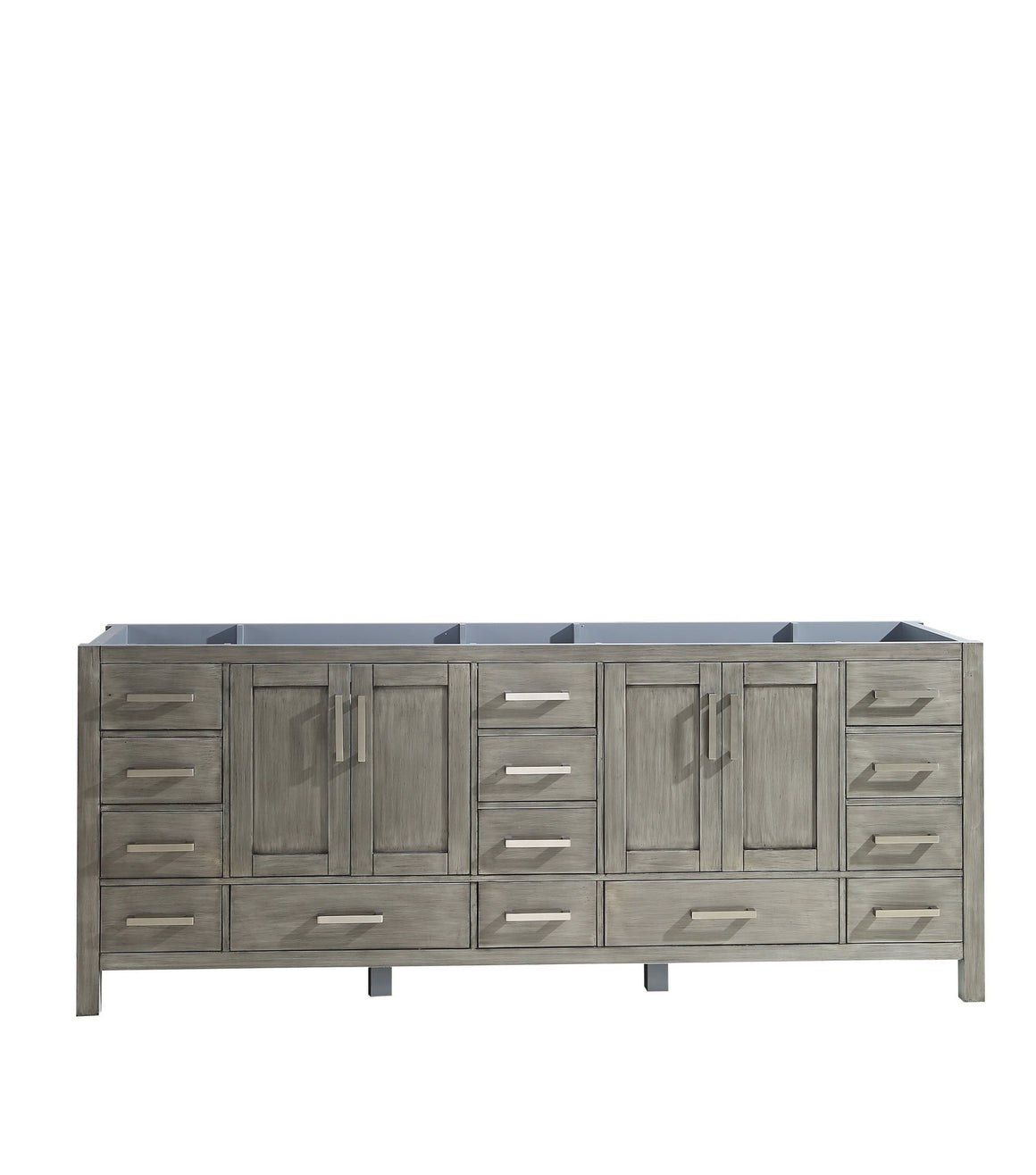 Jacques 84" Vanity Cabinet Only in Distressed Grey