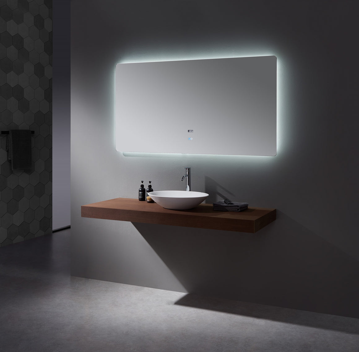 Lugano 60" Wide x 32" Tall LED Mirror w/ Defogger