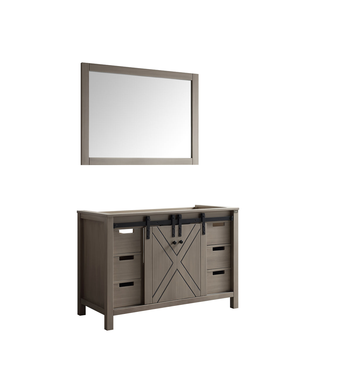 Marsyas 48" Single Vanity Ash Grey, no Top and 44" Mirror