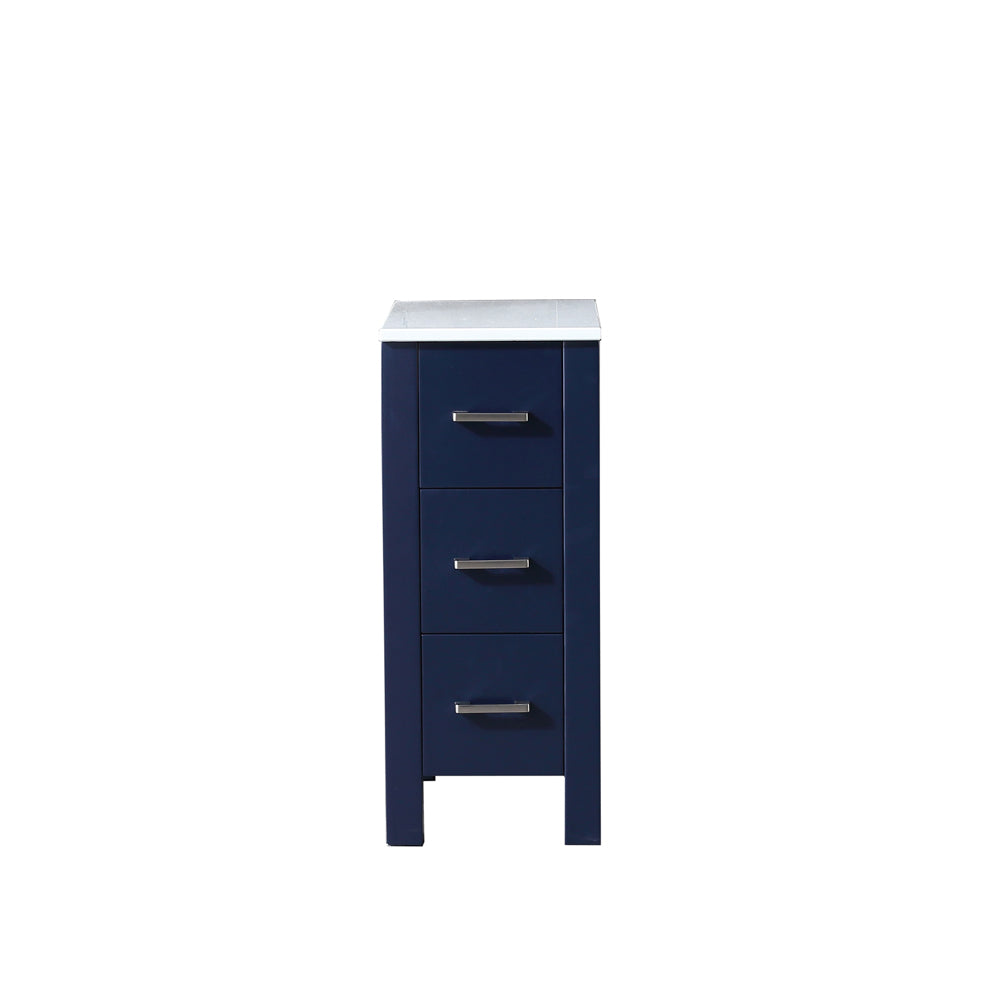 Volez 12" Side Cabinet in Navy Blue, Phoenix Stone Top Top