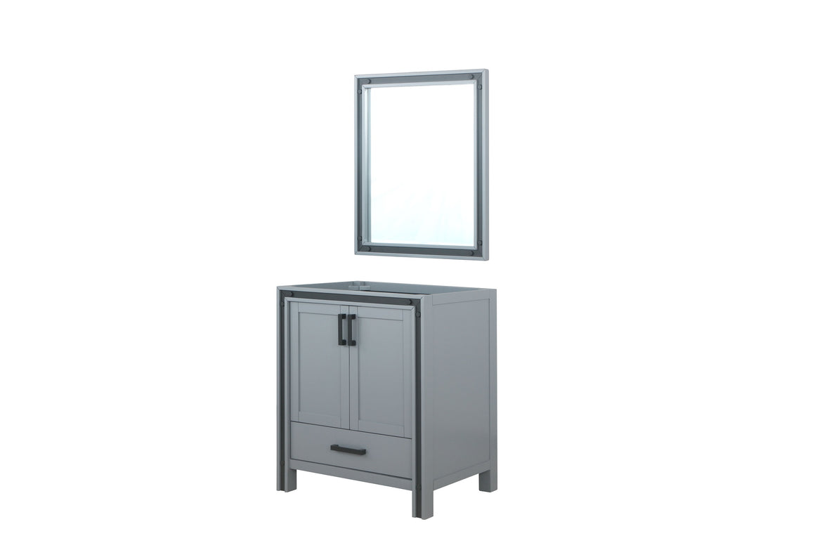 Ziva 30" Dark Grey Single Vanity, no Top and 28" Mirror