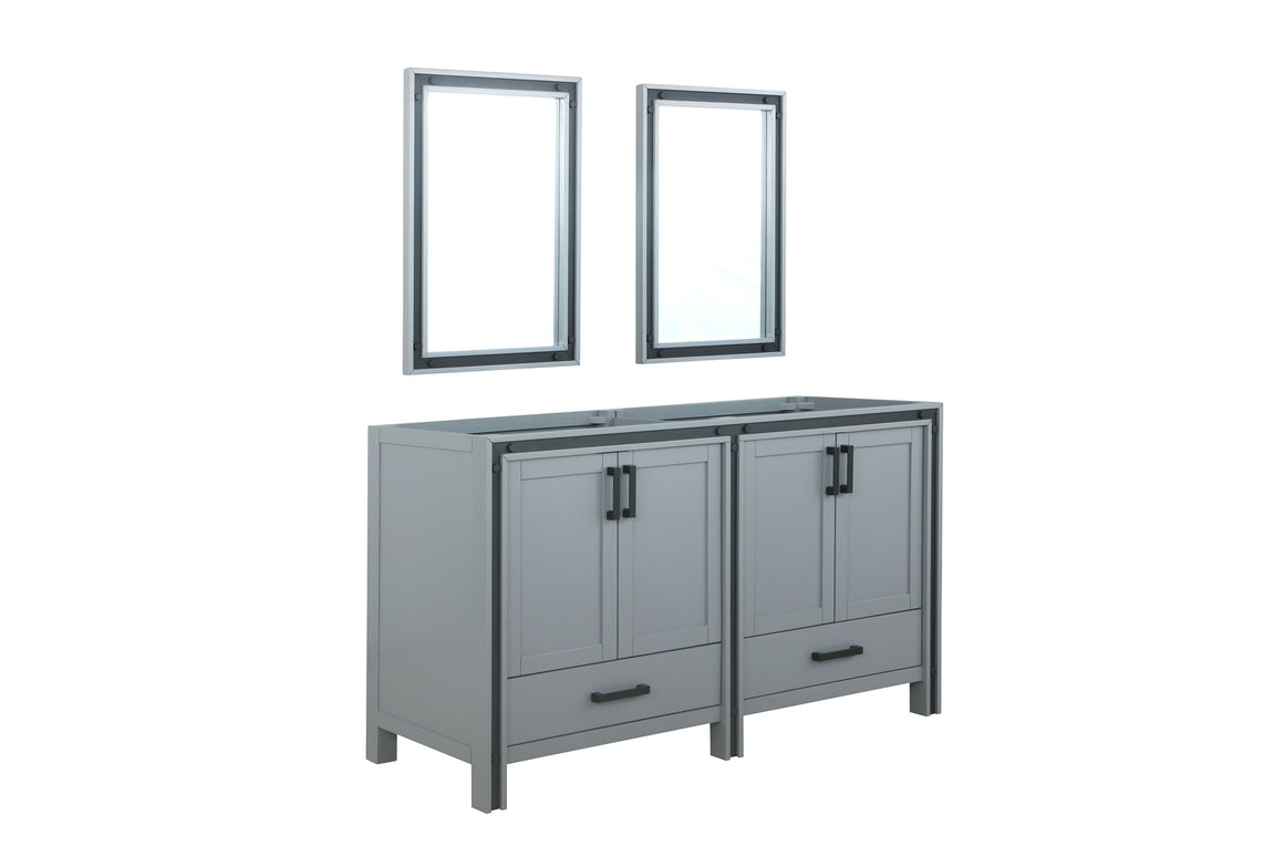 Ziva 60" Dark Grey Double Vanity, no Top and 22" Mirrors