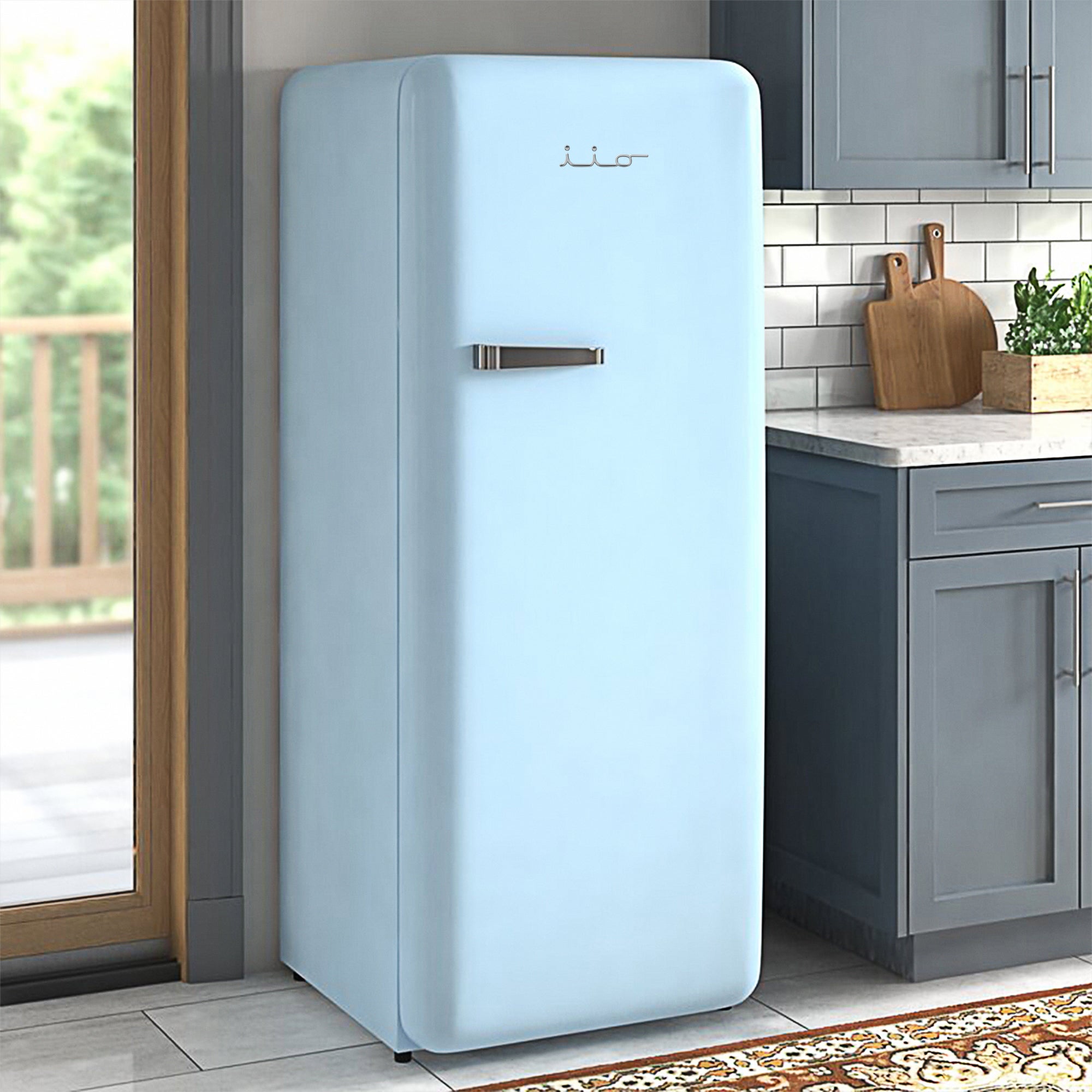 iio 10 Cu. Ft. Retro Refrigerator with Freezerette in Sky Blue