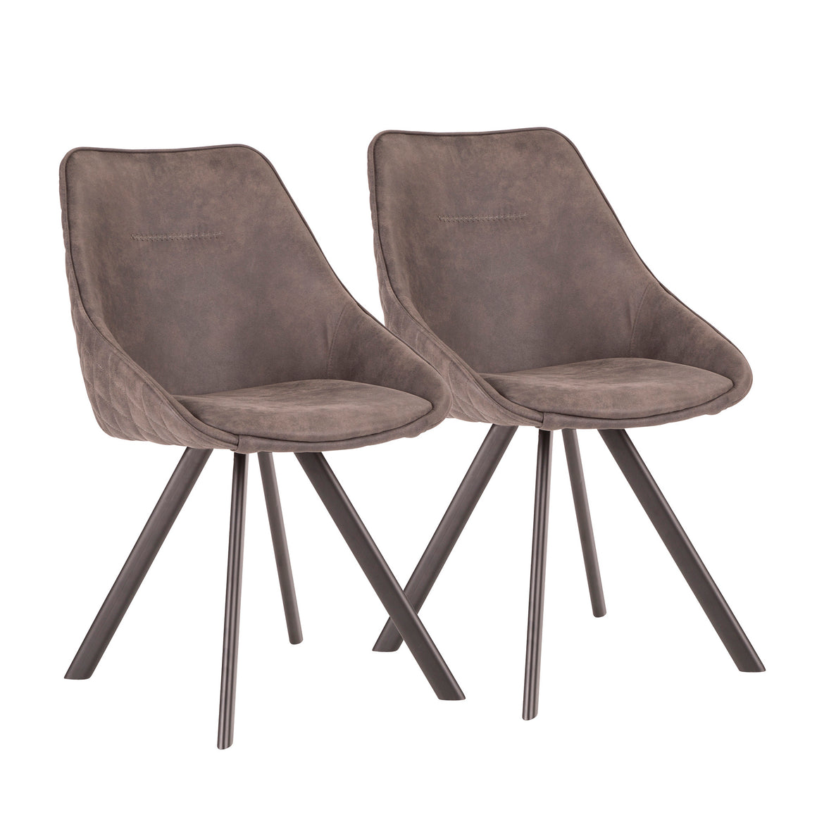 Marche Contemporary Chair in Dark Grey Fabric by LumiSource - Set of 2