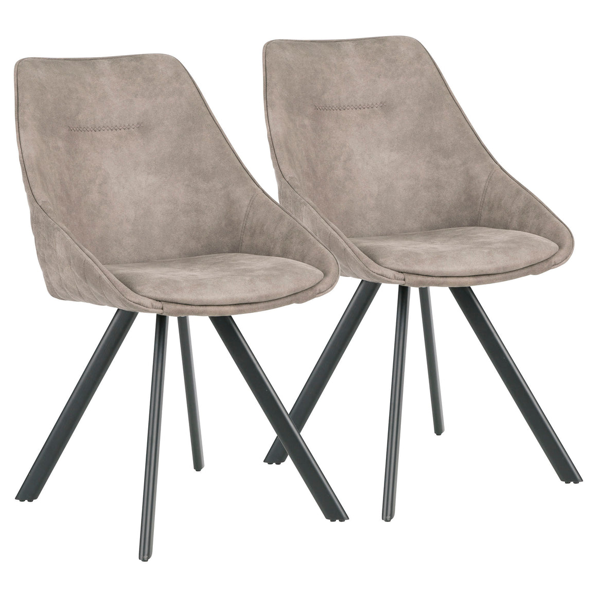 Marche Contemporary Chair in Stone Fabric by LumiSource - Set of 2