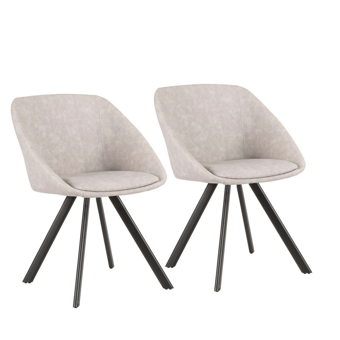Matisse Contemporary Chair in Grey Faux Leather by LumiSource - Set of 2