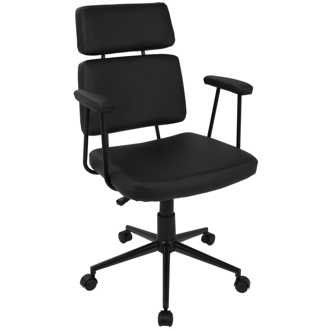 Sigmund Contemporary Adjustable Office Chair in Black Faux Leather by LumiSource