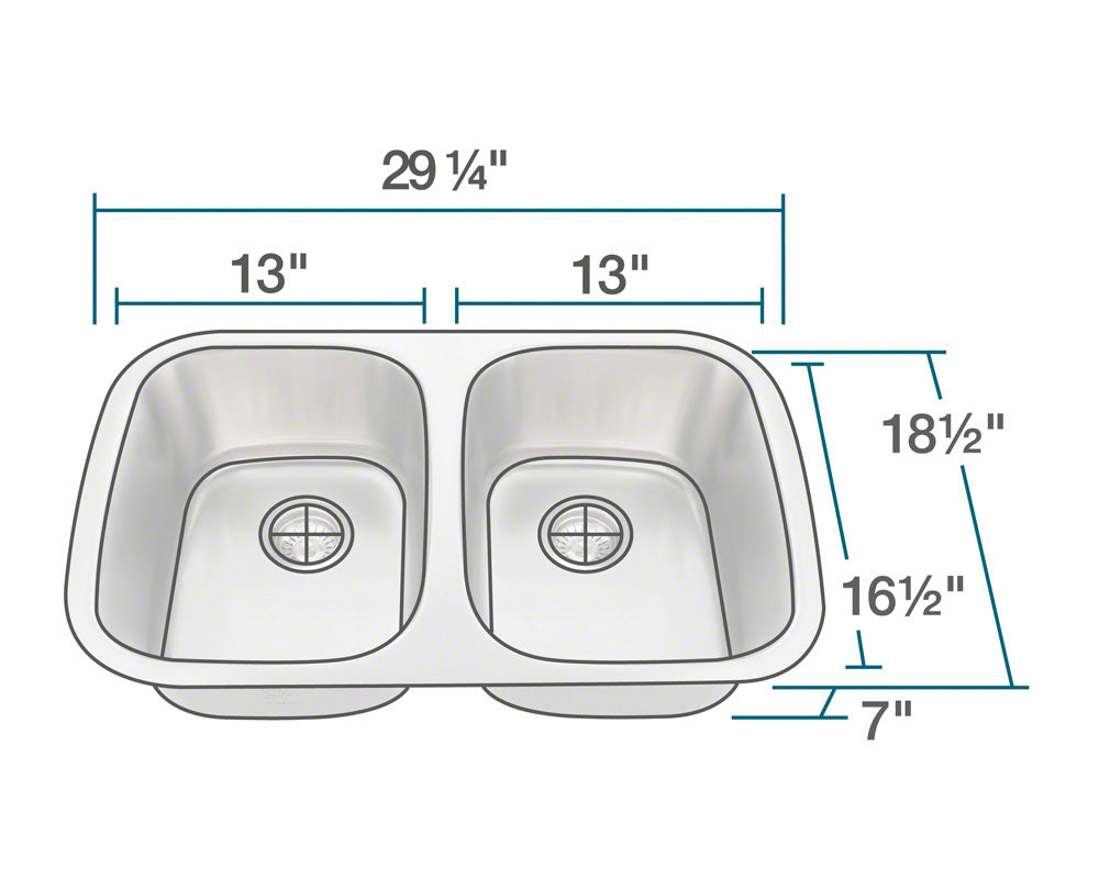 P015-16 Double Bowl Stainless Steel Sink